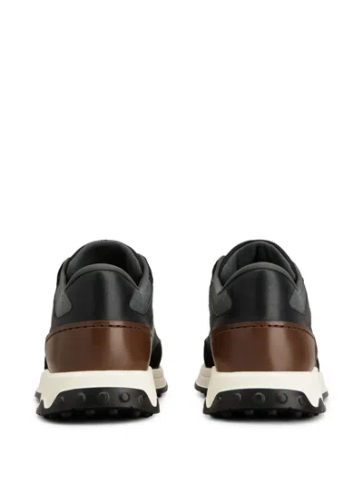Tod's Grey Leather And Technical Fabric Sneakers In Multi