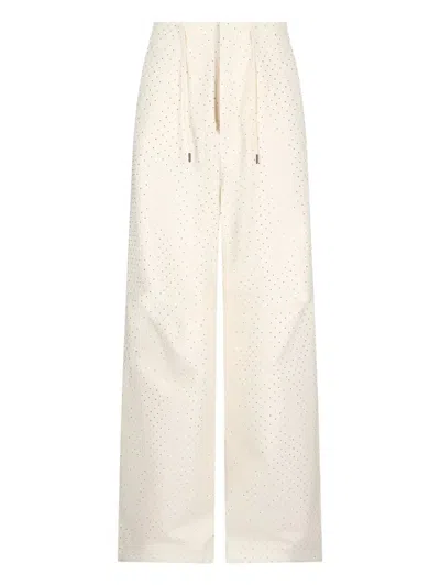 Darkpark Daisy Crystal-embellished Trousers In Neutral