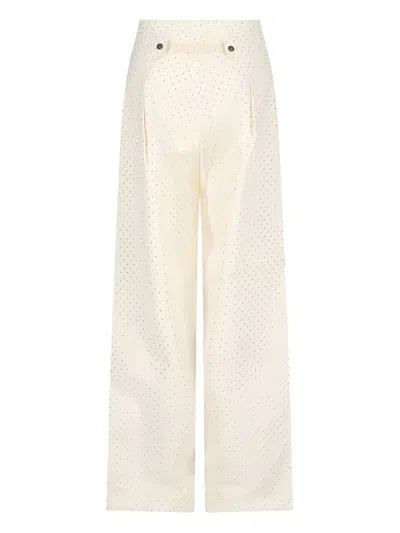 Darkpark Daisy Crystal-embellished Trousers In Neutral