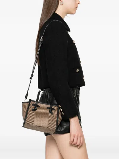 Gianni Chiarini Miss Marcella Herringbone-pattern Knot-detail Tote Bag