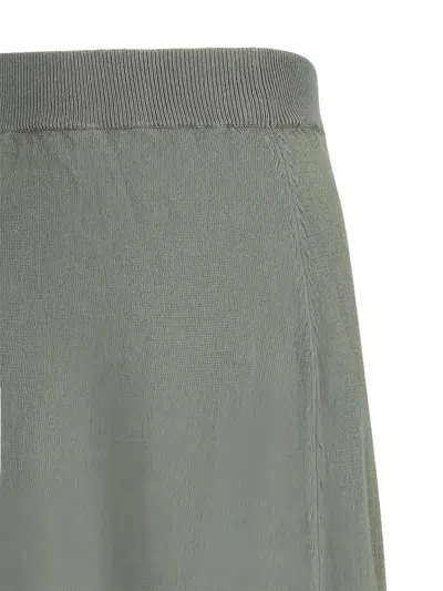 Canessa Selene Ribbed Knit Midi Skirt In Green