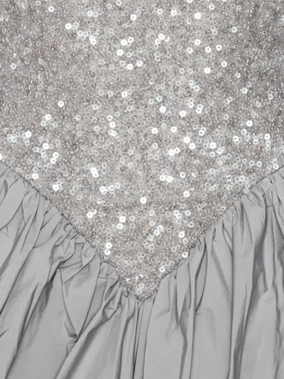 Rotate Birger Christensen Sequined Asymmetric Minidress In Gray