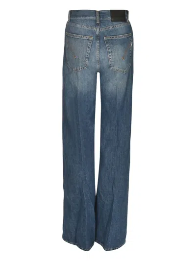 Dondup Straight Buttoned Jeans In Blue