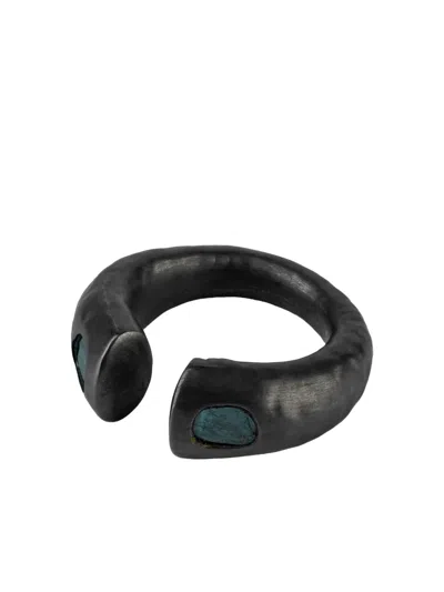 Parts Of Four Sterling-silver Little Druid Diamond Ring In Black