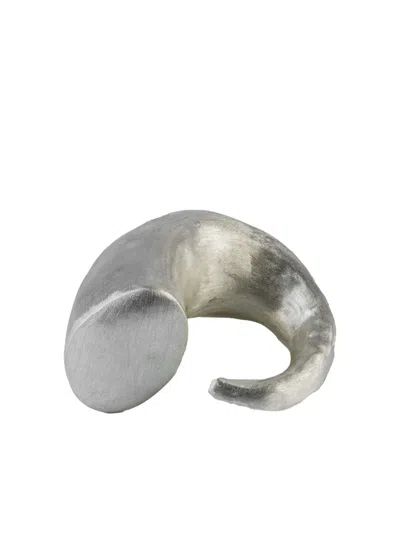 Parts Of Four Sterling-silver Monster Horn Ring In Metallic