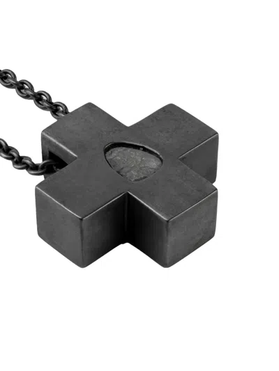 Parts Of Four Oxidised Sterling-silver Mini Plus Diamond Necklace In Gray