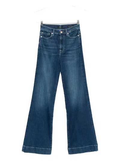 7 For All Mankind High-waist Wide-leg Jeans In Blue