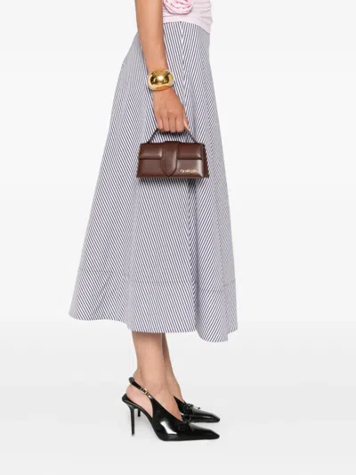 Jacquemus Calf Leather Shoulder Bag With Detachable Strap In Brown