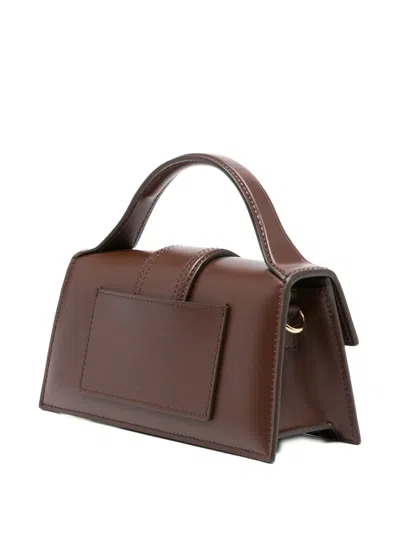 Jacquemus Calf Leather Shoulder Bag With Detachable Strap In Brown