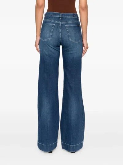 7 For All Mankind High-waist Wide-leg Jeans In Blue