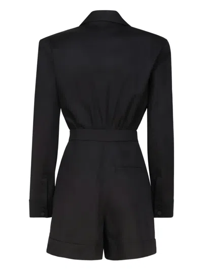 The Andamane Lapel-collar Pleated Playsuit