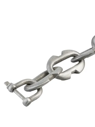 Parts Of Four Sterling-silver Massive Deco Link Charm Necklace In Metallic