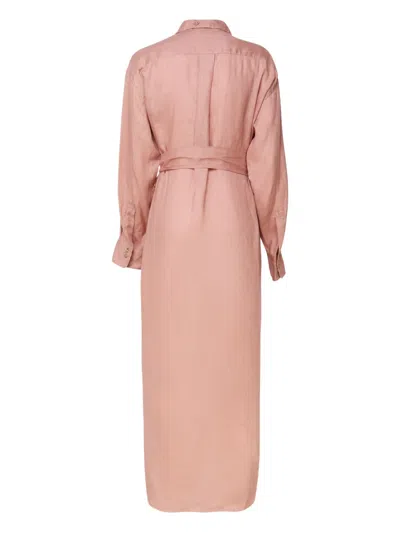 Ottod'ame Button-fastening Belted Shirt Dress In Pink
