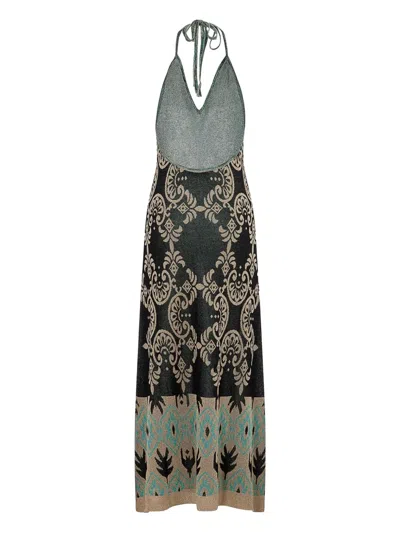 Akep Halterneck Abstract-patterned Dress In Multi