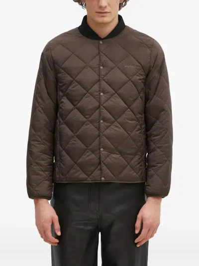 Gramicci Diamond-quilted Bomber Jacket In Brown