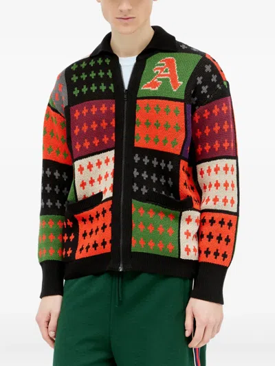 Awake Ny Stadium Patchwork Zip Cardigan In Multi
