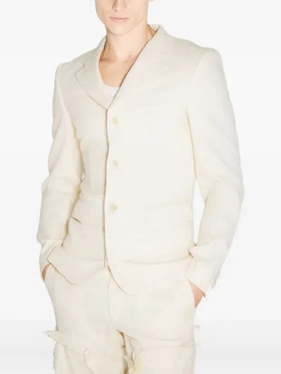 Comme Des Garçons Homme Deux Button-fastening Notched-lapel Blazer In Neutral