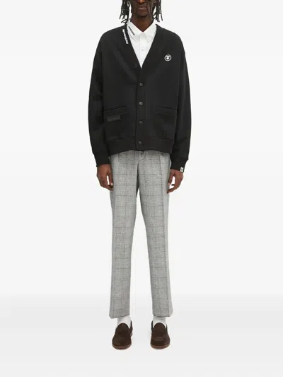 Aape By A Bathing Ape Moonface Logo Buttoned Cardigan In Black