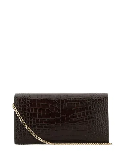 Jimmy Choo Clutch Emmie In Pelle Cioccolato Donna In Brown
