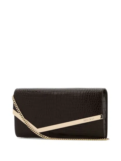 Jimmy Choo Clutch Emmie In Pelle Cioccolato Donna In Brown