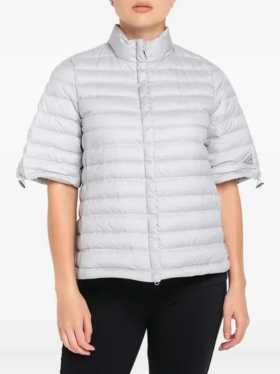 Add Short-sleeve Quilted Jacket In Gray