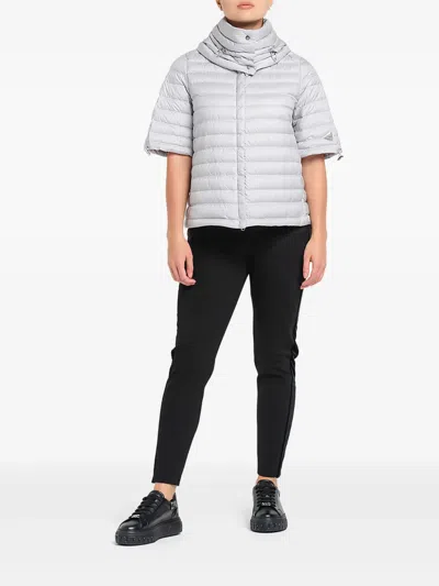 Add Short-sleeve Quilted Jacket In Gray