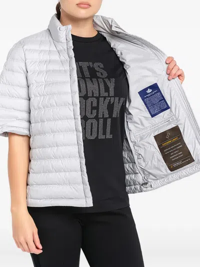 Add Short-sleeve Quilted Jacket In Gray