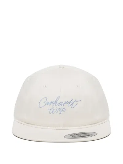 Carhartt Signature Logo-embroidery Flat-visor Cap In White