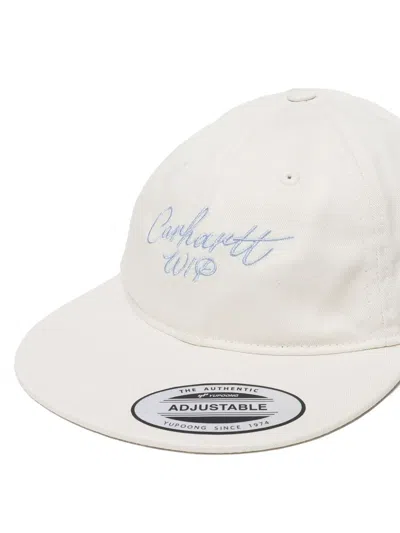 Carhartt Signature Logo-embroidery Flat-visor Cap In White