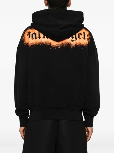 Palm Angels Men Spray Bear Loose Hoody In Black