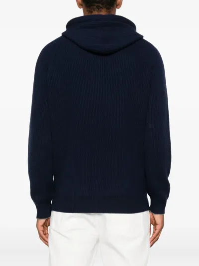 Brunello Cucinelli Zip-up Hooded Cardigan In Black