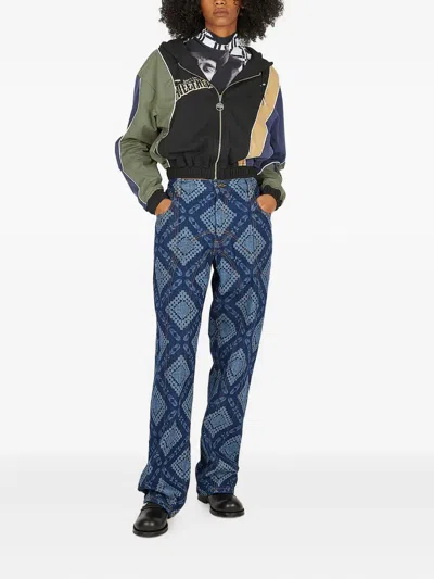 Ahluwalia Drawstring-hood Panelled Bomber Jacket