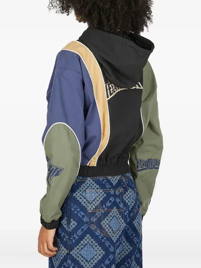 Ahluwalia Drawstring-hood Panelled Bomber Jacket