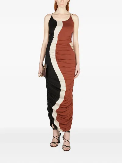 Ahluwalia Elshadai Gathered Maxi Skirt In Multi