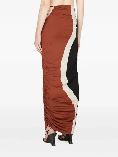 Ahluwalia Elshadai Gathered Maxi Skirt In Multi