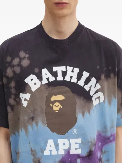 A Bathing Ape Men S Tie-dye College T-shirt In Multi