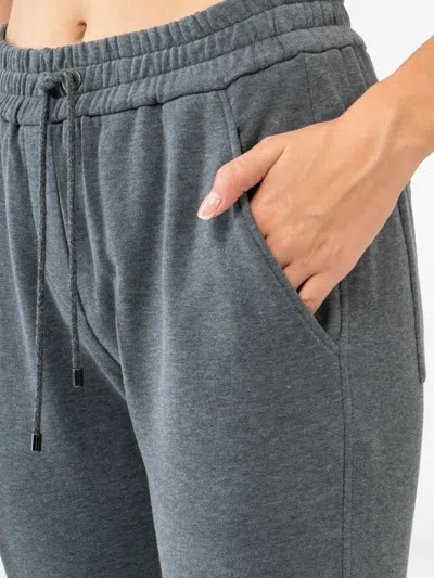 Brunello Cucinelli Drawstring Zip-detail Trousers In Gray