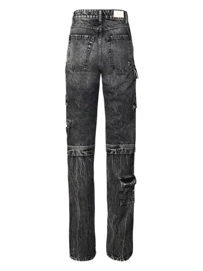 Icon Denim Bianca Aged Effect Slim Fit Jeans With Cargo Pockets In Black