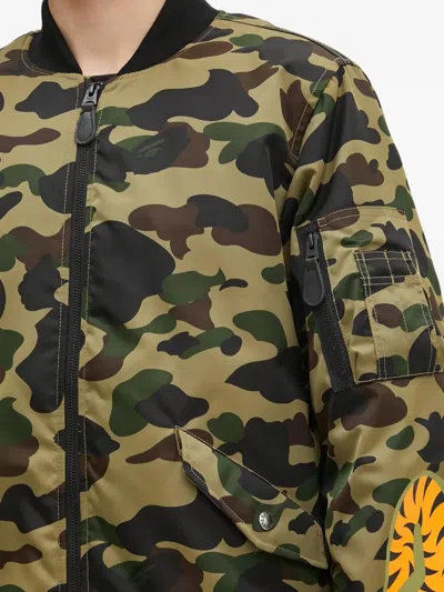 A Bathing Ape 1st Camo Shark Ma-1 Embroidered Bomber Jacket In Multi