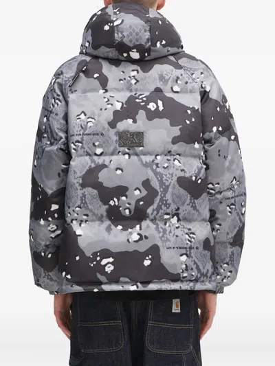 Aape By A Bathing Ape Camouflage-print Hooded Jacket In Gray