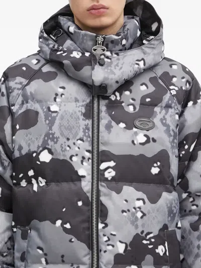 Aape By A Bathing Ape Camouflage-print Hooded Jacket In Gray