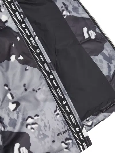 Aape By A Bathing Ape Camouflage-print Hooded Jacket In Gray