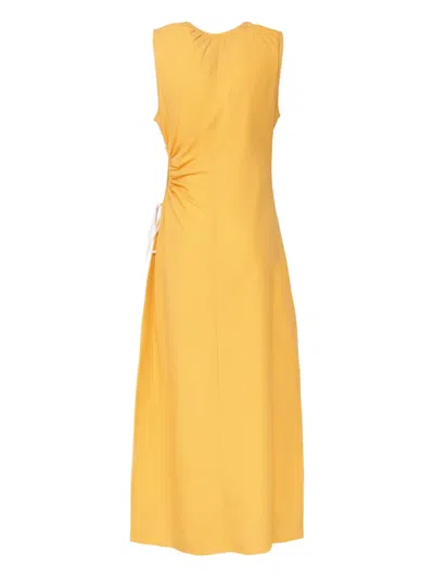 Ottod'ame Side-porthole Drawstring Midi Dress