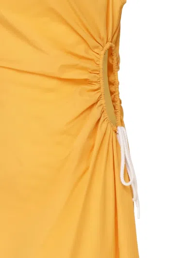 Ottod'ame Side-porthole Drawstring Midi Dress