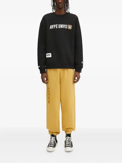 Aape By A Bathing Ape Aape Now-logo Track Pants In Yellow