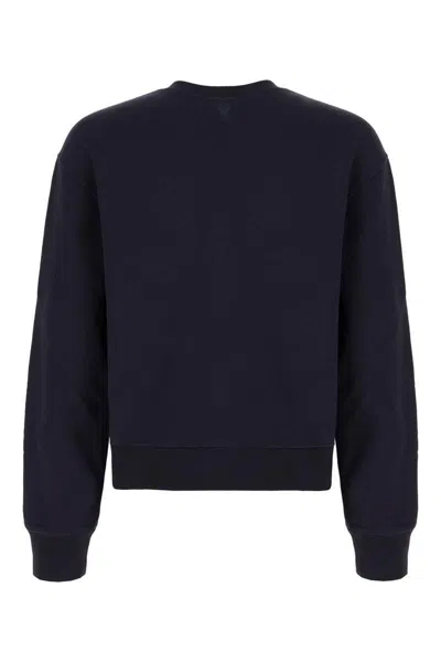 Ami Alexandre Mattiussi Black Crewneck Sweatshirt With Logo Lettering Detail On The Front And Adc Logo Embroidery On The Rea In Black