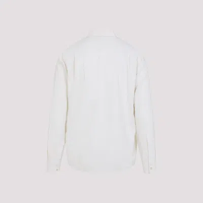 Our Legacy White Silk Classic Shirt With Curved Hem In White