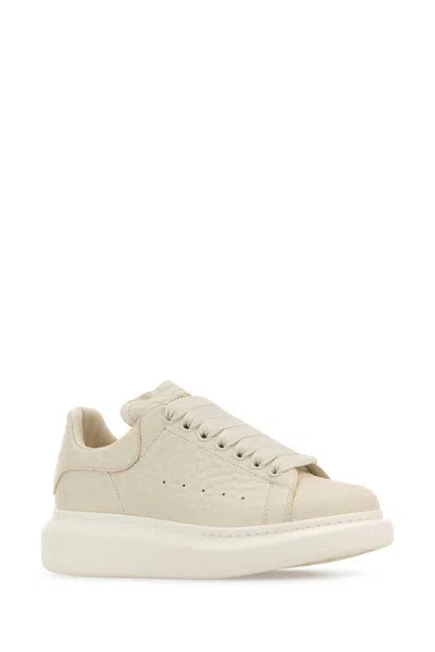 Alexander Mcqueen Ivory Leather Sneakers With Ivory Leather Heel In Neutral