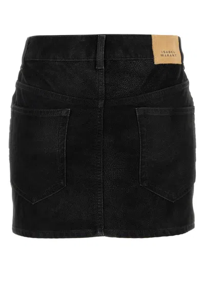 Isabel Marant Étoile Isabel Marant Etoile Black Synthetic Leather Kimmy Mini Skirt In Black