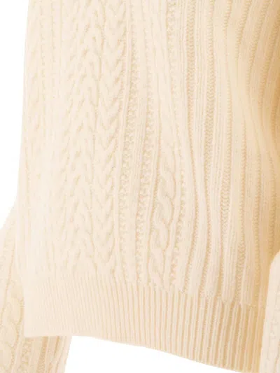 Ines De La Fressange Cable-knit Ribbed Sweater In Neutral